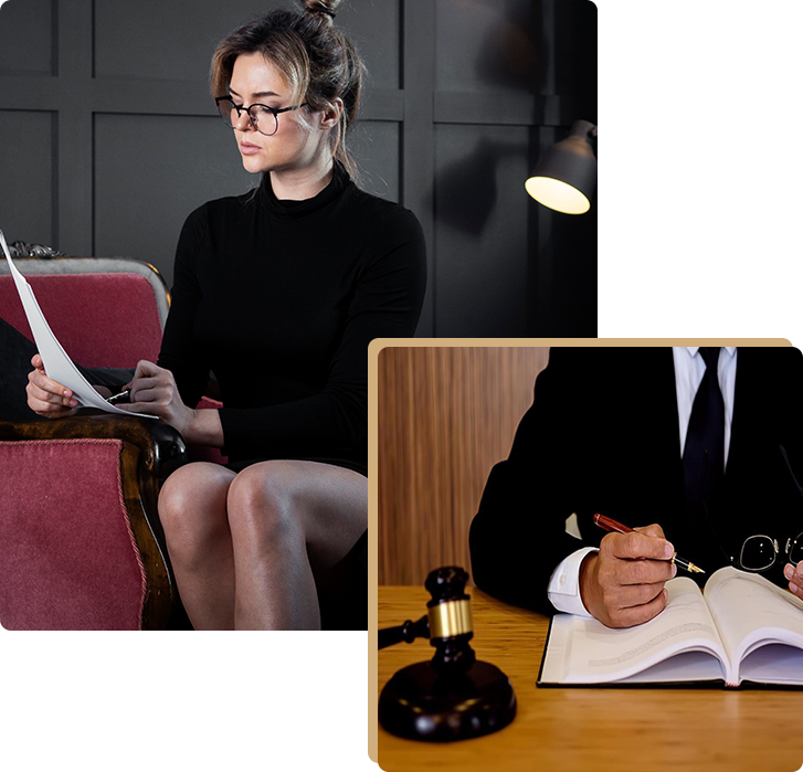 Woman and man reviewing documents for a denied U.S. waiver reapplication.